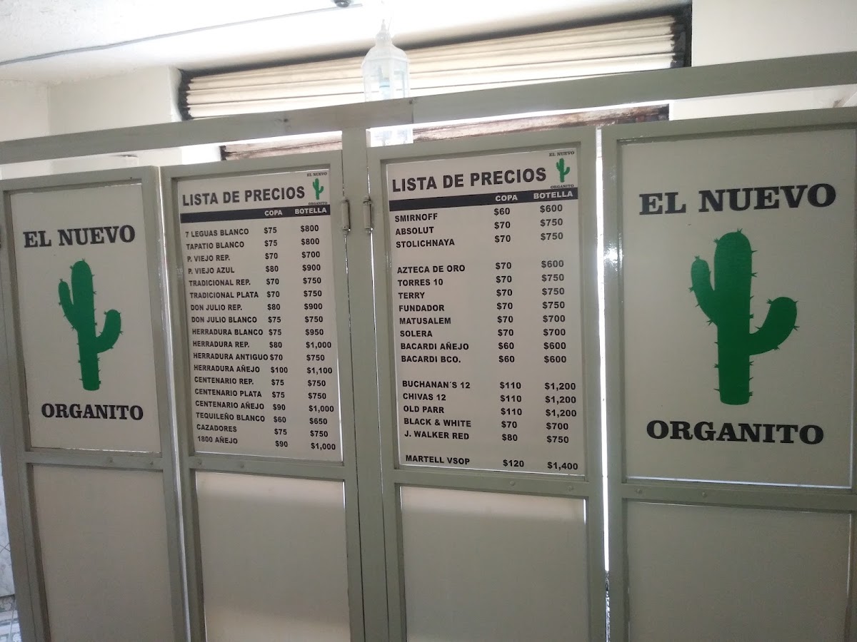 EL NUEVO ORGANITO Menu - Image 1